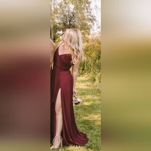 Elegant Burgundy Evening Gown